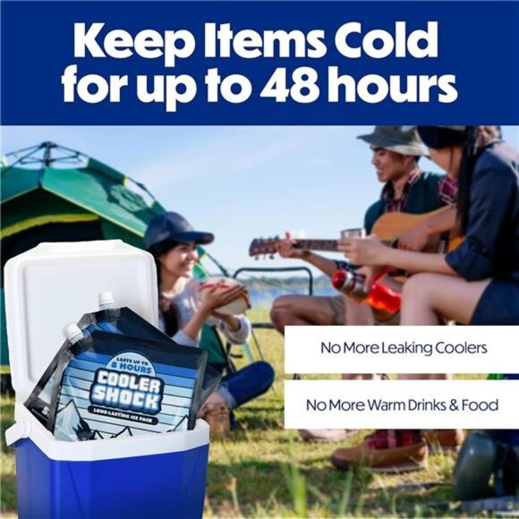 Cooler Shock Reusable Ice Packs for Cooler - Long Lasting Cold Freezer Packs - Picture 4 of 7